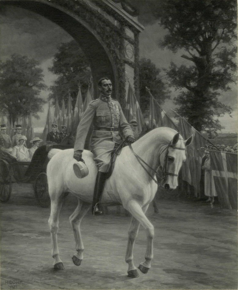  Christian X rider over Grnsen 1920 efter Genforeningenn av Heinrich Dohm