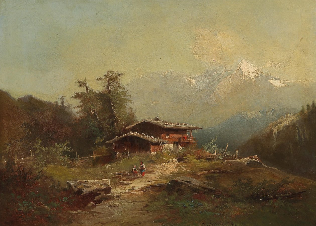 Alpine Landscape av Heinrich Hiller