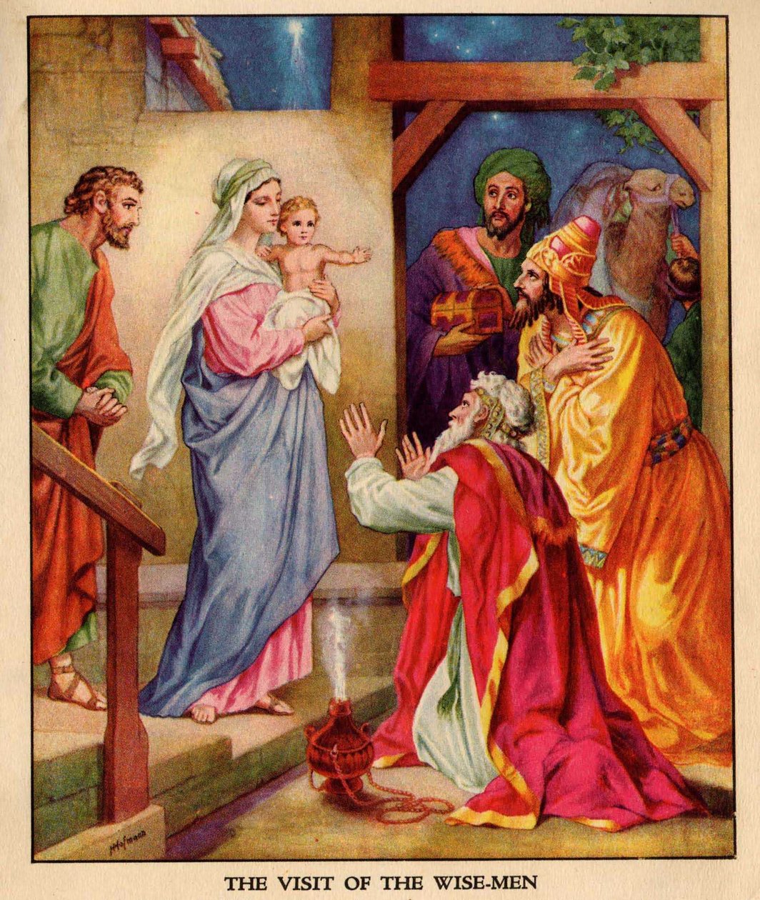 Birth of Jesus with visiting Magi av Heinrich Karl Hofmann