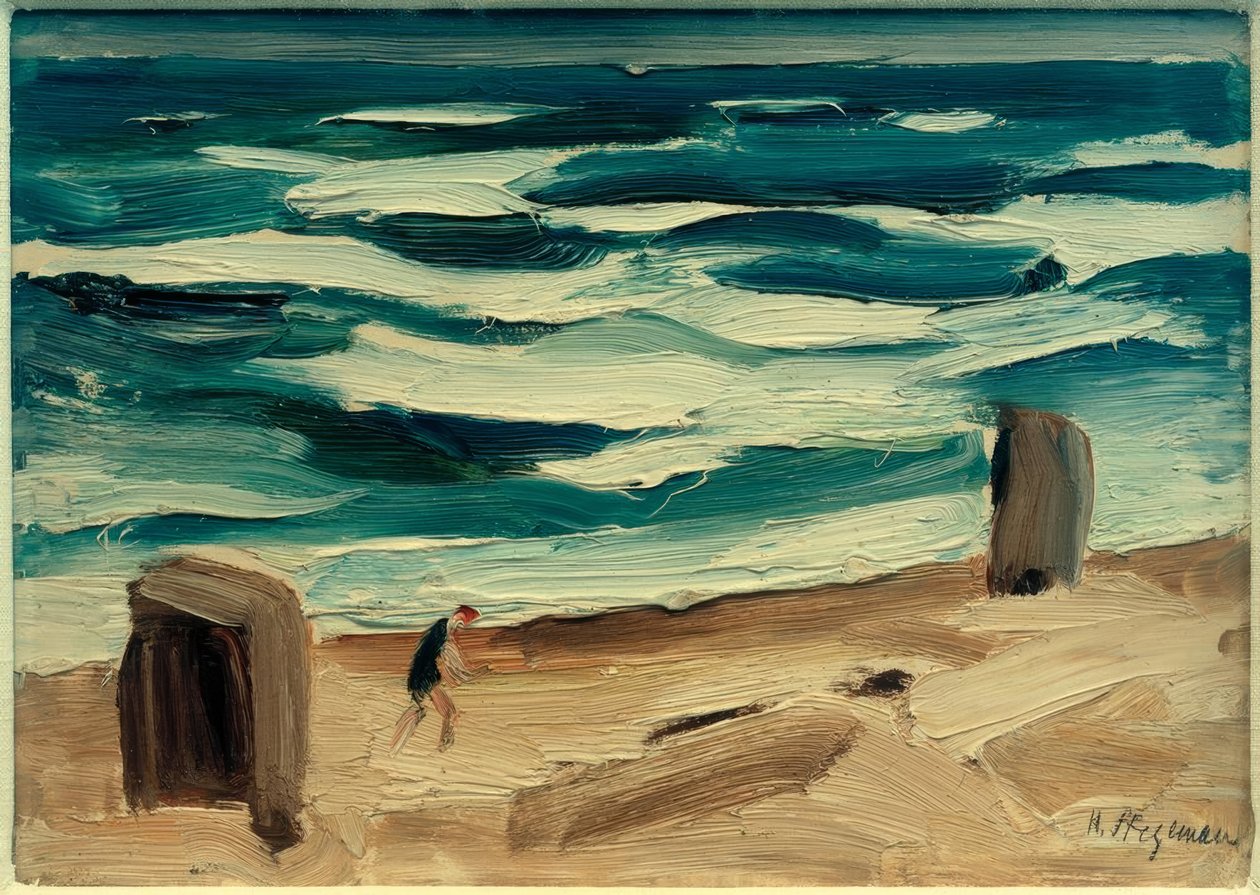 Stranden under en storm av Heinrich Stegemann