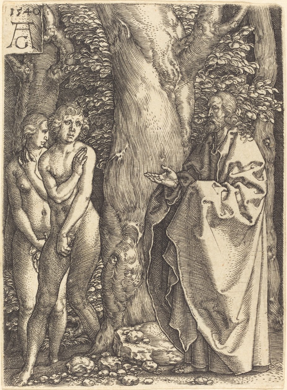 Adam och Eva gömmer sig, 1540. av Heinrich Aldegrever