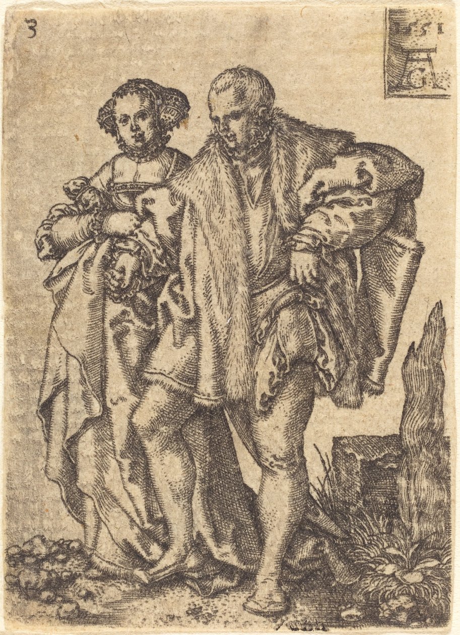 Dansande par, 1551. av Heinrich Aldegrever