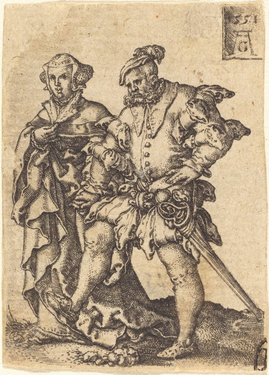 Dansande par, 1551. av Heinrich Aldegrever