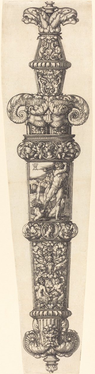 Design för en dolkslida med Kain och Abel, 1539. av Heinrich Aldegrever
