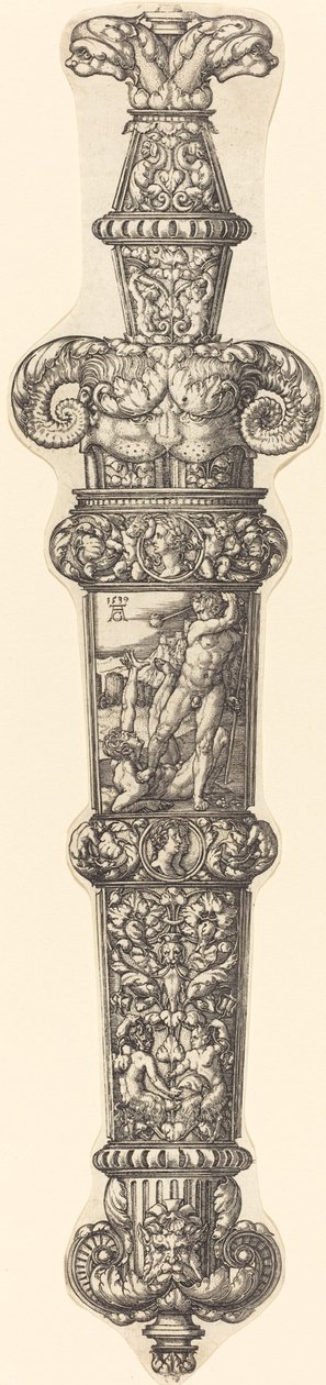 Design för en dolkslida med Kain och Abel, 1539. av Heinrich Aldegrever