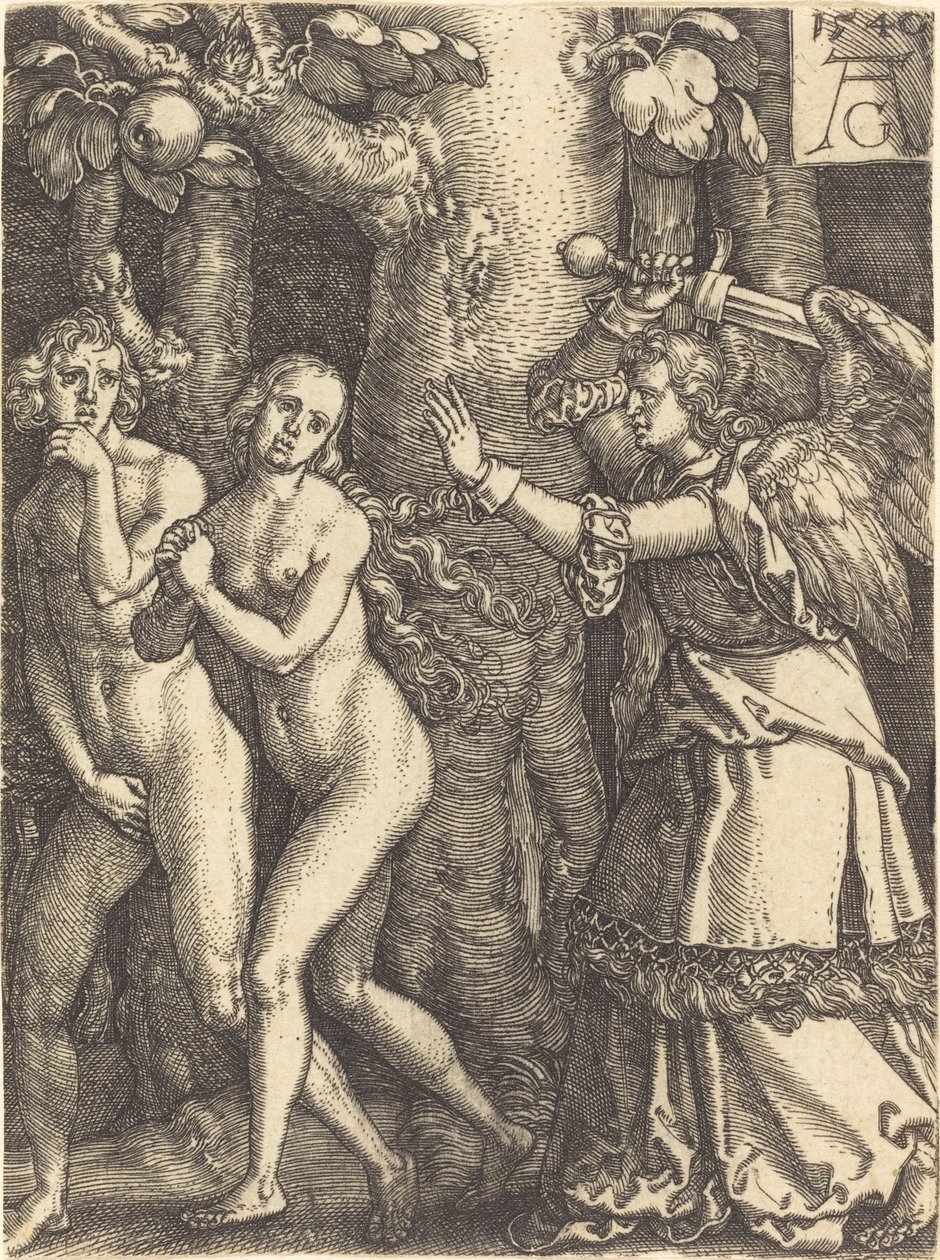 Utvisning från paradiset, 1540. av Heinrich Aldegrever