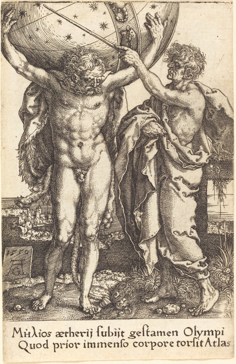 Herkules och Atlas, 1550. av Heinrich Aldegrever