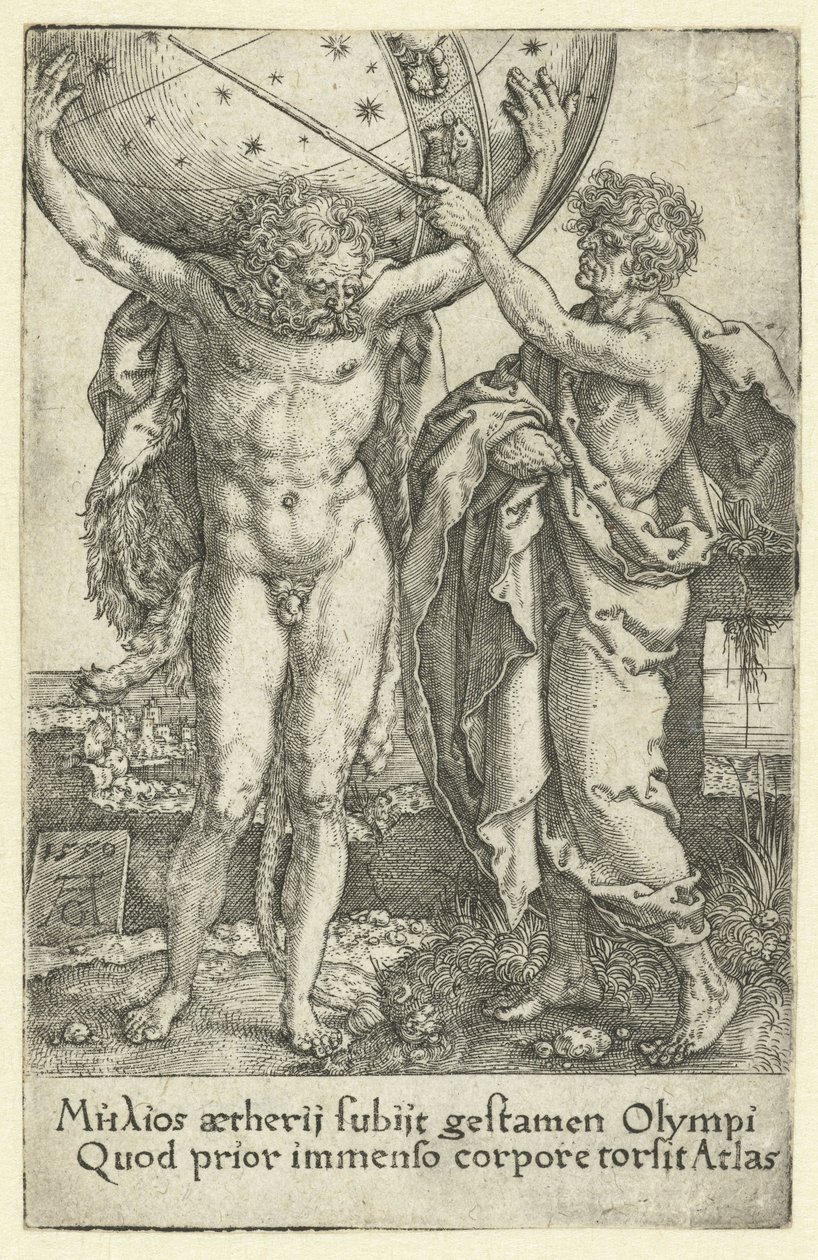 Hercules och Atlas Labours of Hercules (serietitel) av Heinrich Aldegrever