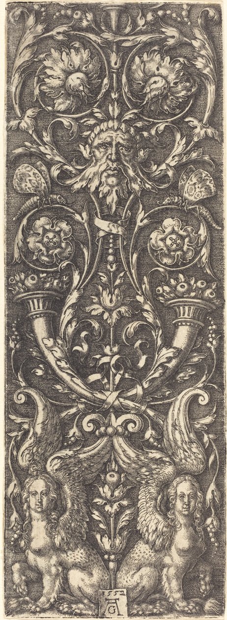 Hög frukt med ornament av Heinrich Aldegrever