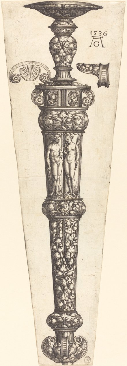 Stor dolkslida med nakent par, 1536. av Heinrich Aldegrever