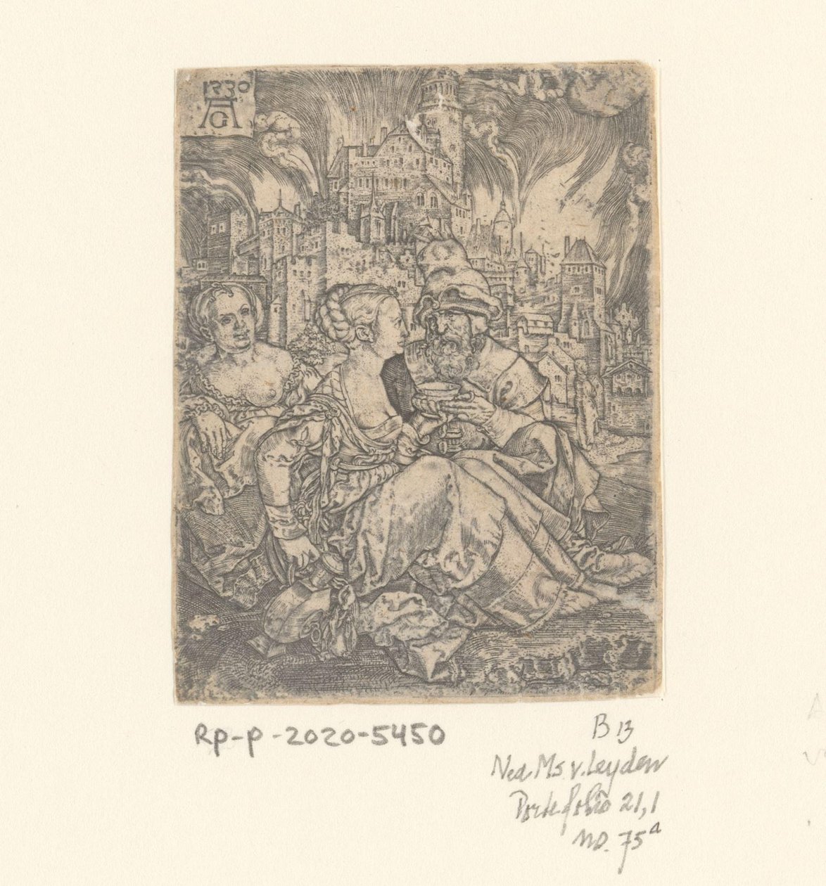 Lot och hans döttrar av Heinrich Aldegrever