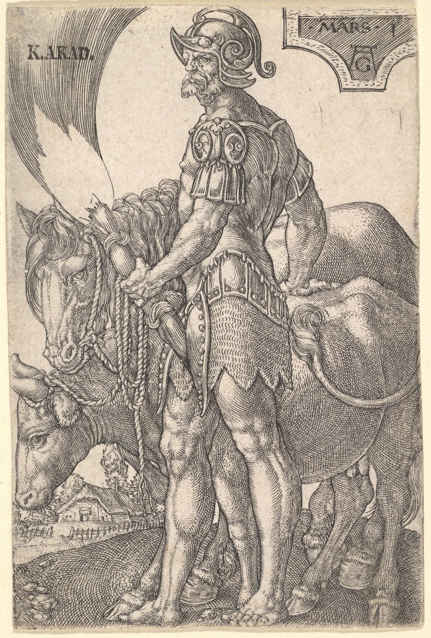 Mars, från De sju planeterna, 1533. av Heinrich Aldegrever
