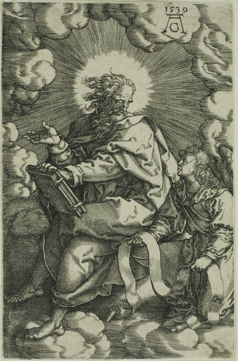 Matthew, från De fyra evangelisterna av Heinrich Aldegrever