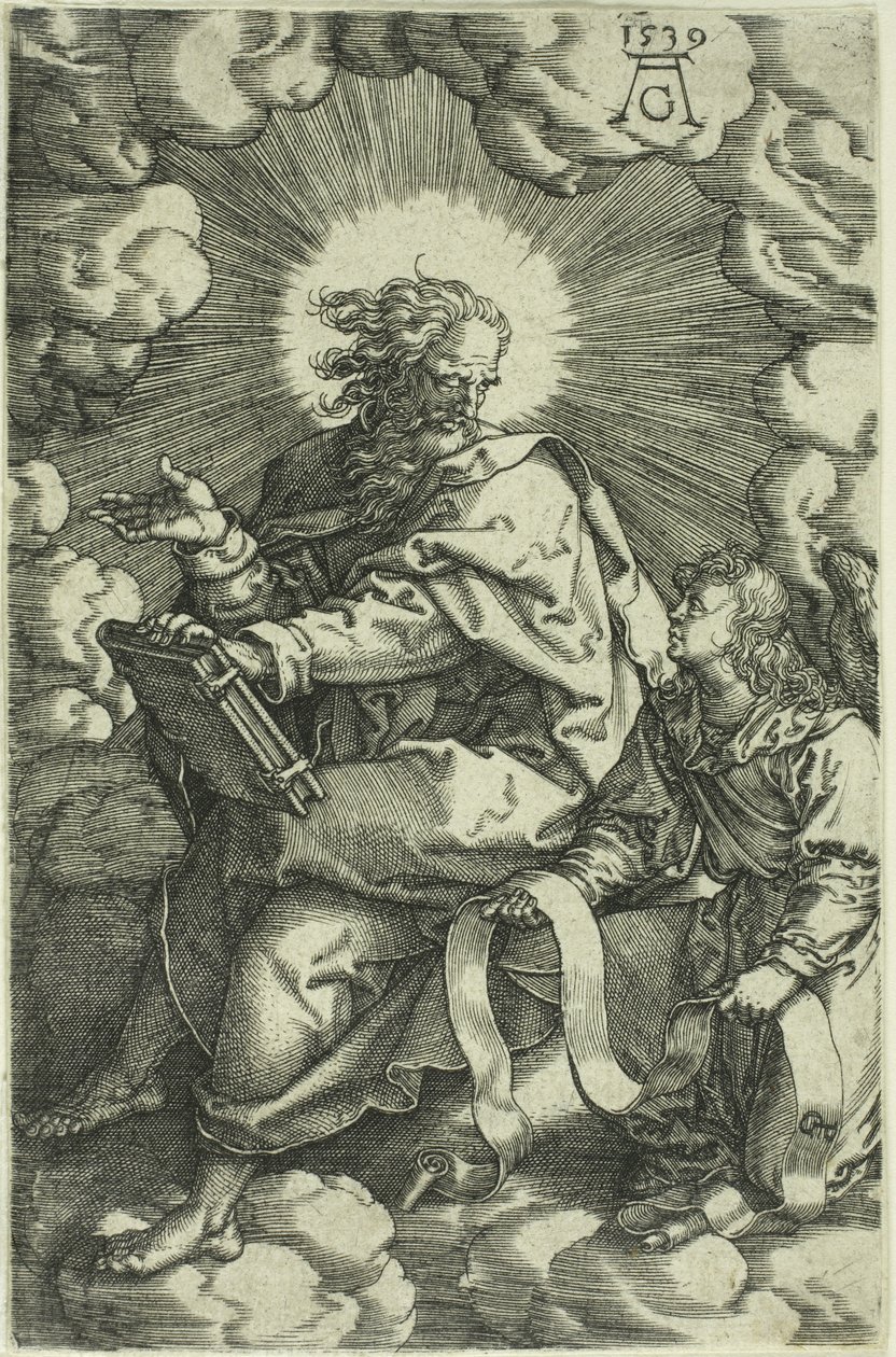 Matthew, från De fyra evangelisterna, 1539 av Heinrich Aldegrever