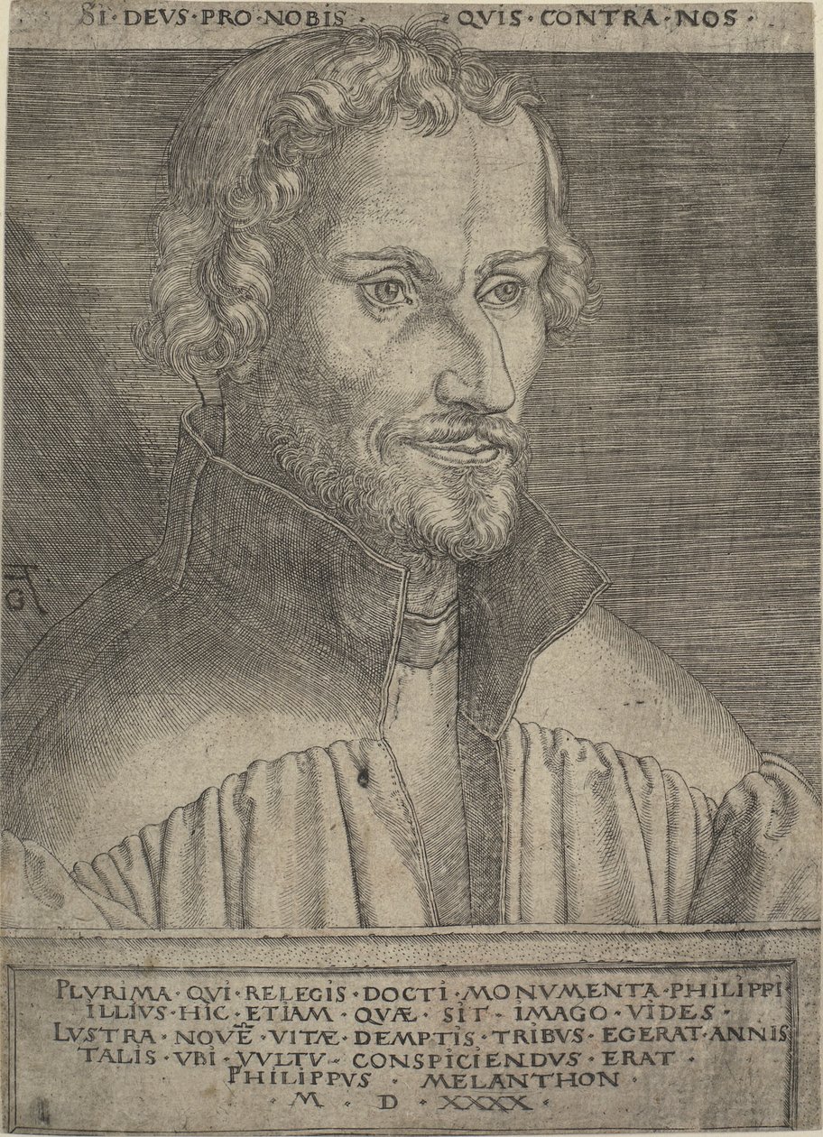 Porträtt av Philipp Melanchthon av Heinrich Aldegrever