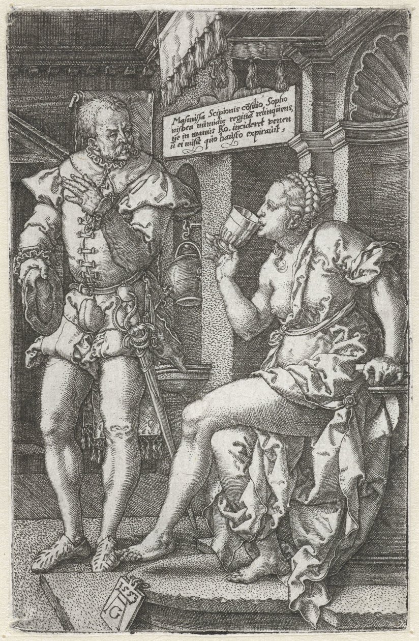 Sophonisba dricker gift av Heinrich Aldegrever