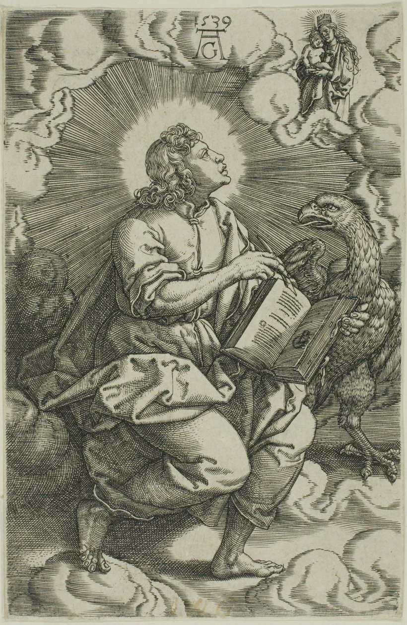 St. John, från De fyra evangelisterna av Heinrich Aldegrever