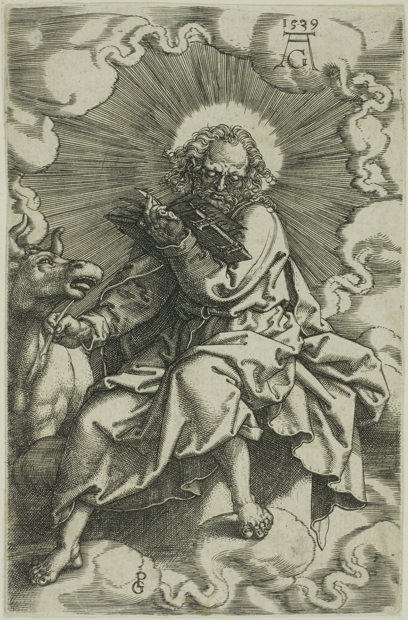 St Luke, från De fyra evangelisterna av Heinrich Aldegrever