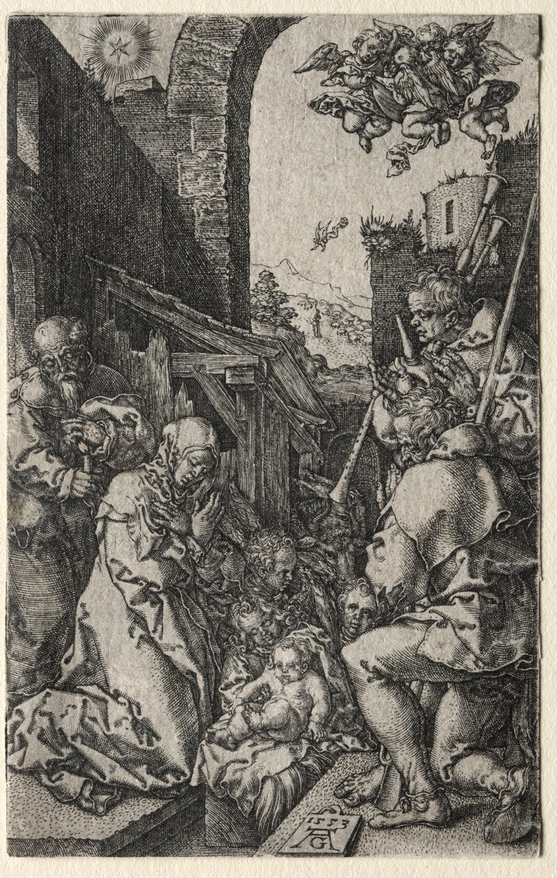 Herdarnas tillbedjan, 1553. av Heinrich Aldegrever