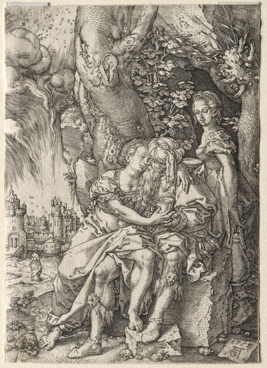 The Story of Lot: Lot with His Daughters, 1555. av Heinrich Aldegrever