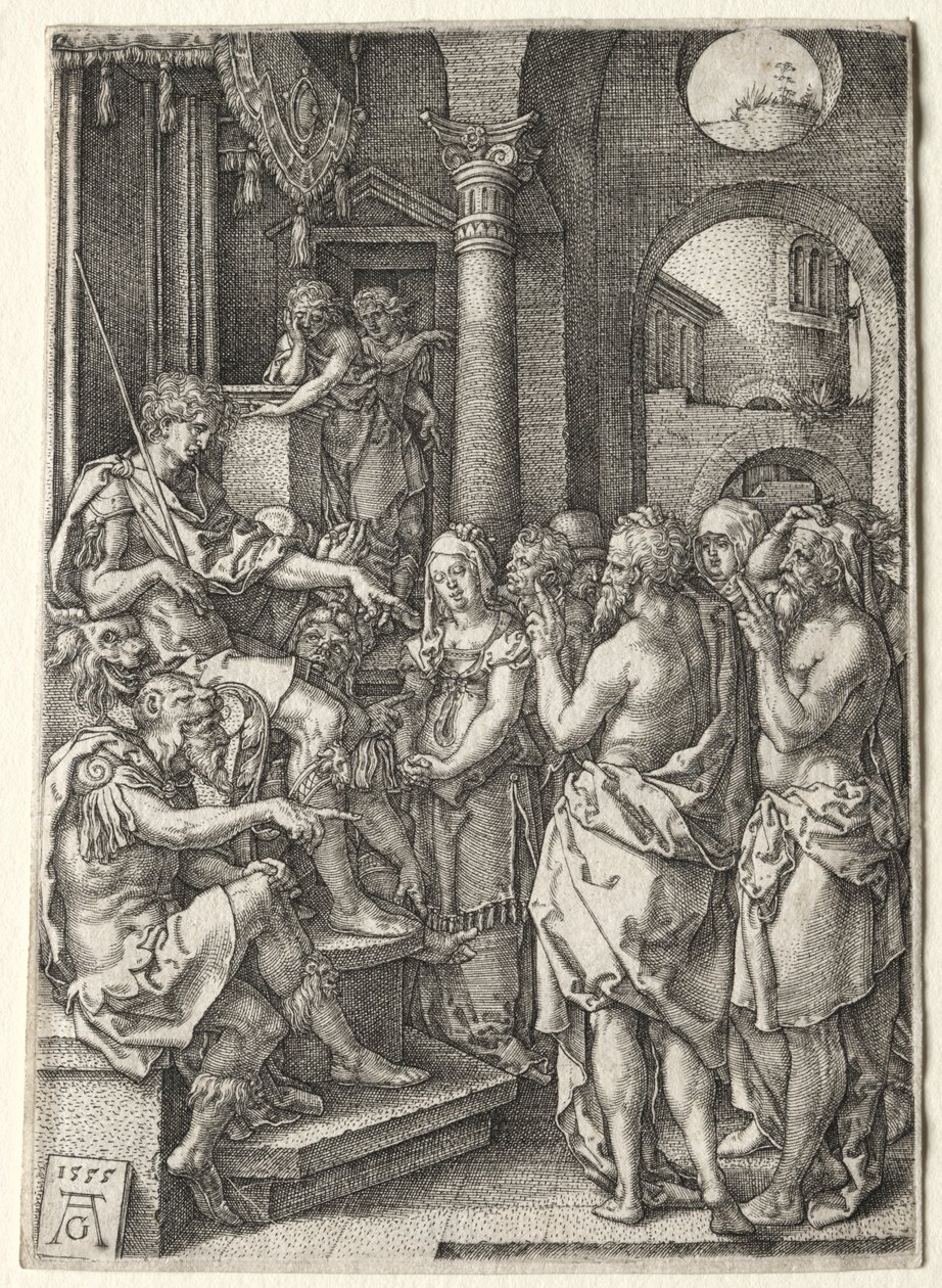 Berättelsen om Susanna: Susanna anklagas för äktenskapsbrott, 1555. av Heinrich Aldegrever