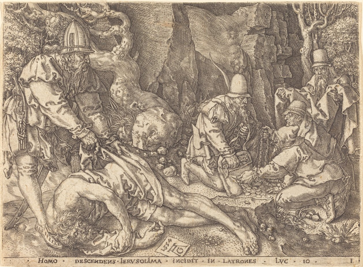Resenär bland tjuvar, 1554. av Heinrich Aldegrever
