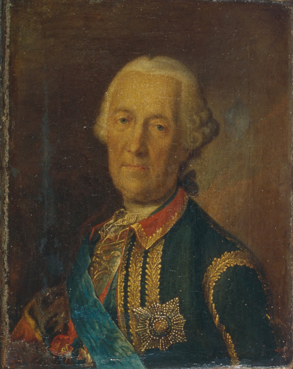 Porträtt av fältmarskalken och politikern greve Burkhard Christoph von Munnich 1683-1767, 1764 av Heinrich Buchholz