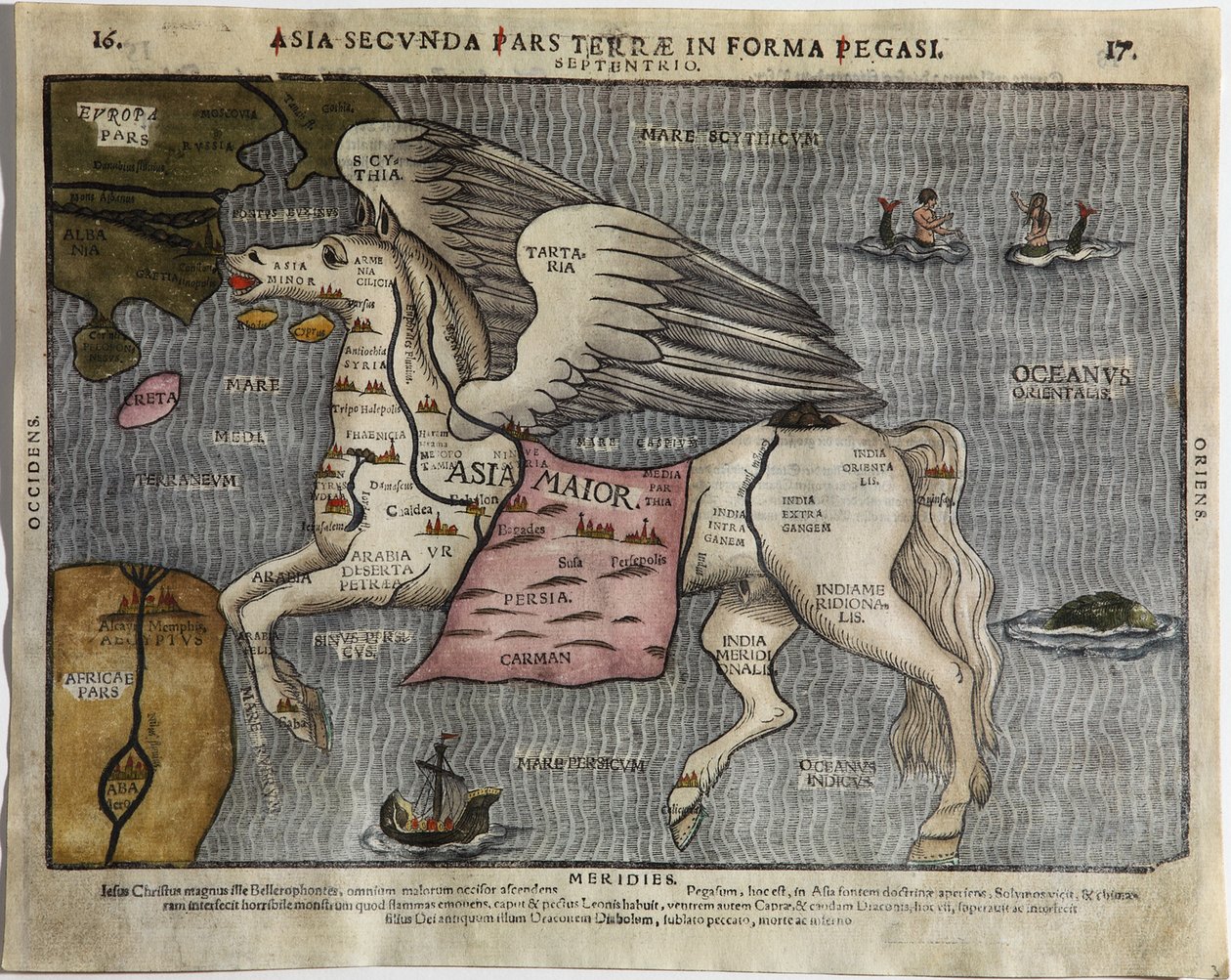 Asien i form av Pegasus av Heinrich Bünting
