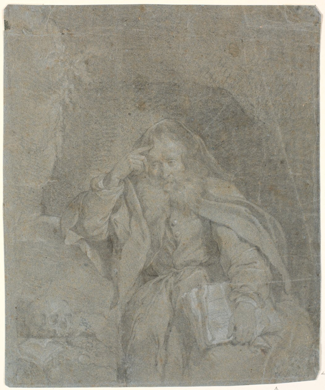 Saint Jerome mediterar i sin grotta av Heinrich Dittmers