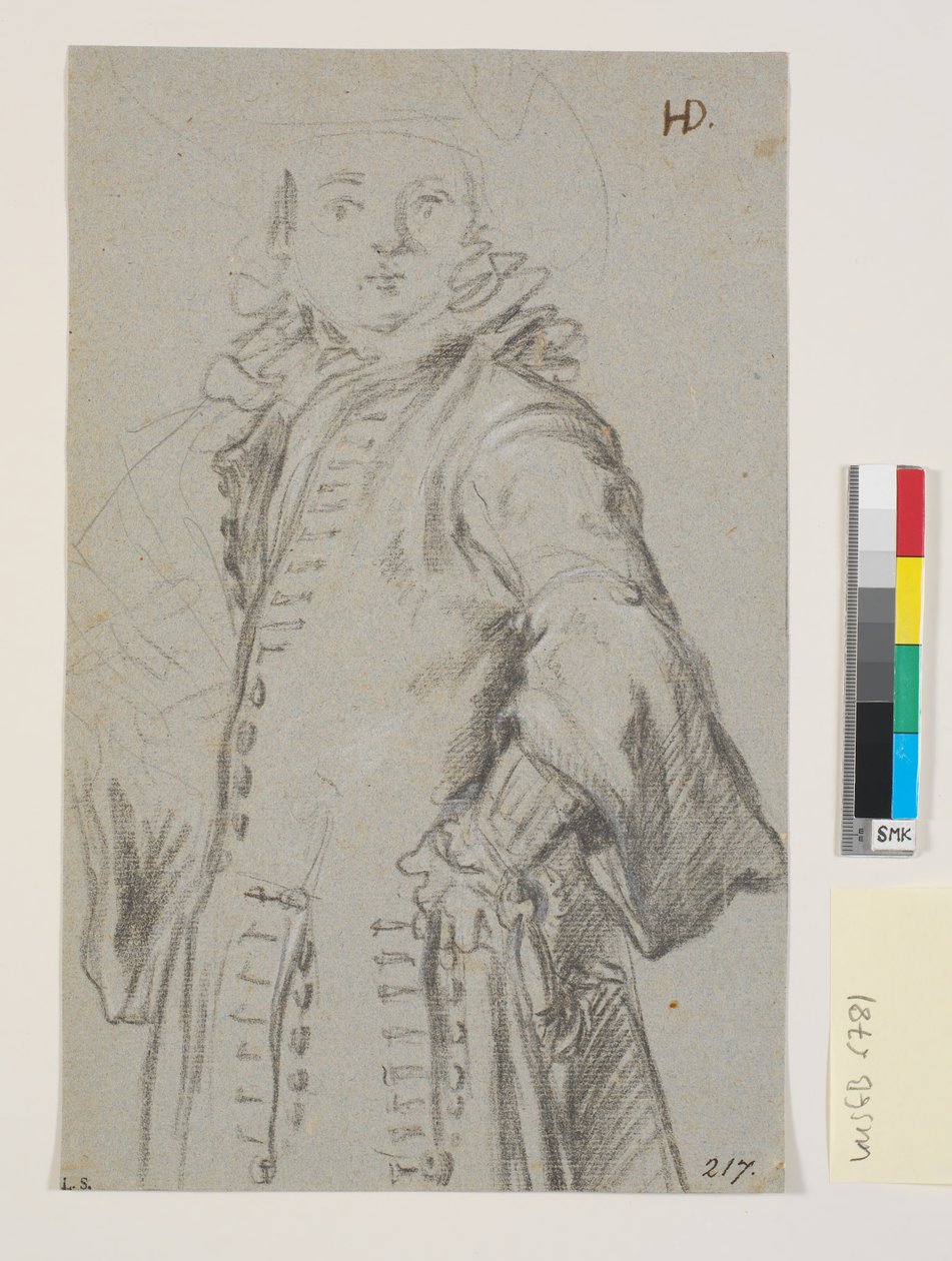 Studie för ett mansporträtt, 3/4 figur av Heinrich Dittmers
