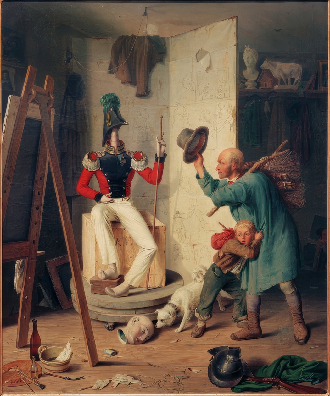 Bonden i målarens ateljé av Heinrich Franz Gaudenz von Rustige