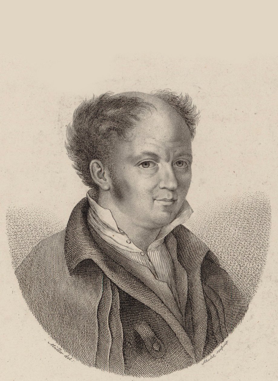 Porträtt av kompositören Gottfried Weber 1779-1839, ca 1820. av Heinrich Franz Schalck