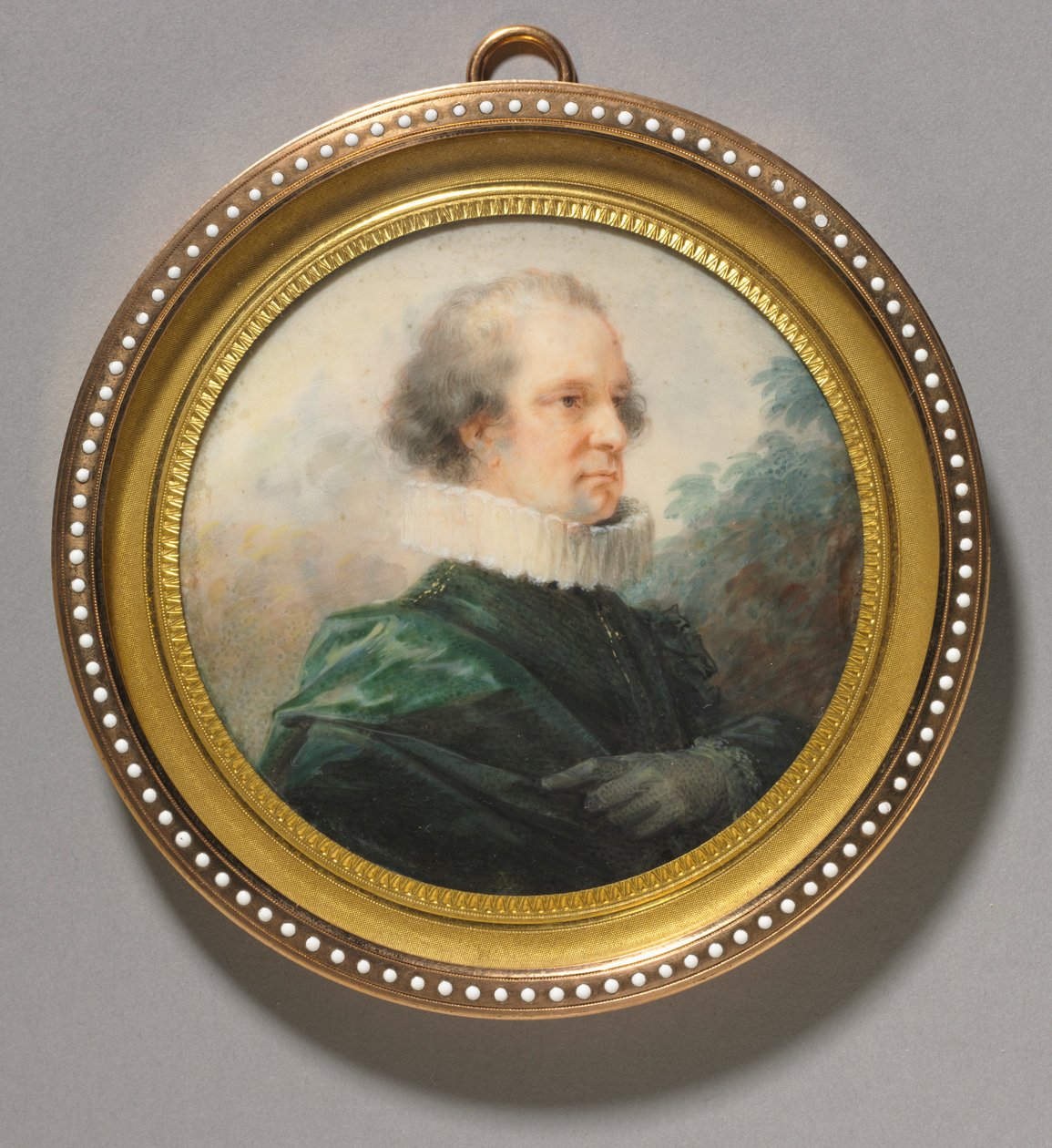 Porträtt av en man med en vit ruff, ca. 1790. av Heinrich Friedrich Füger