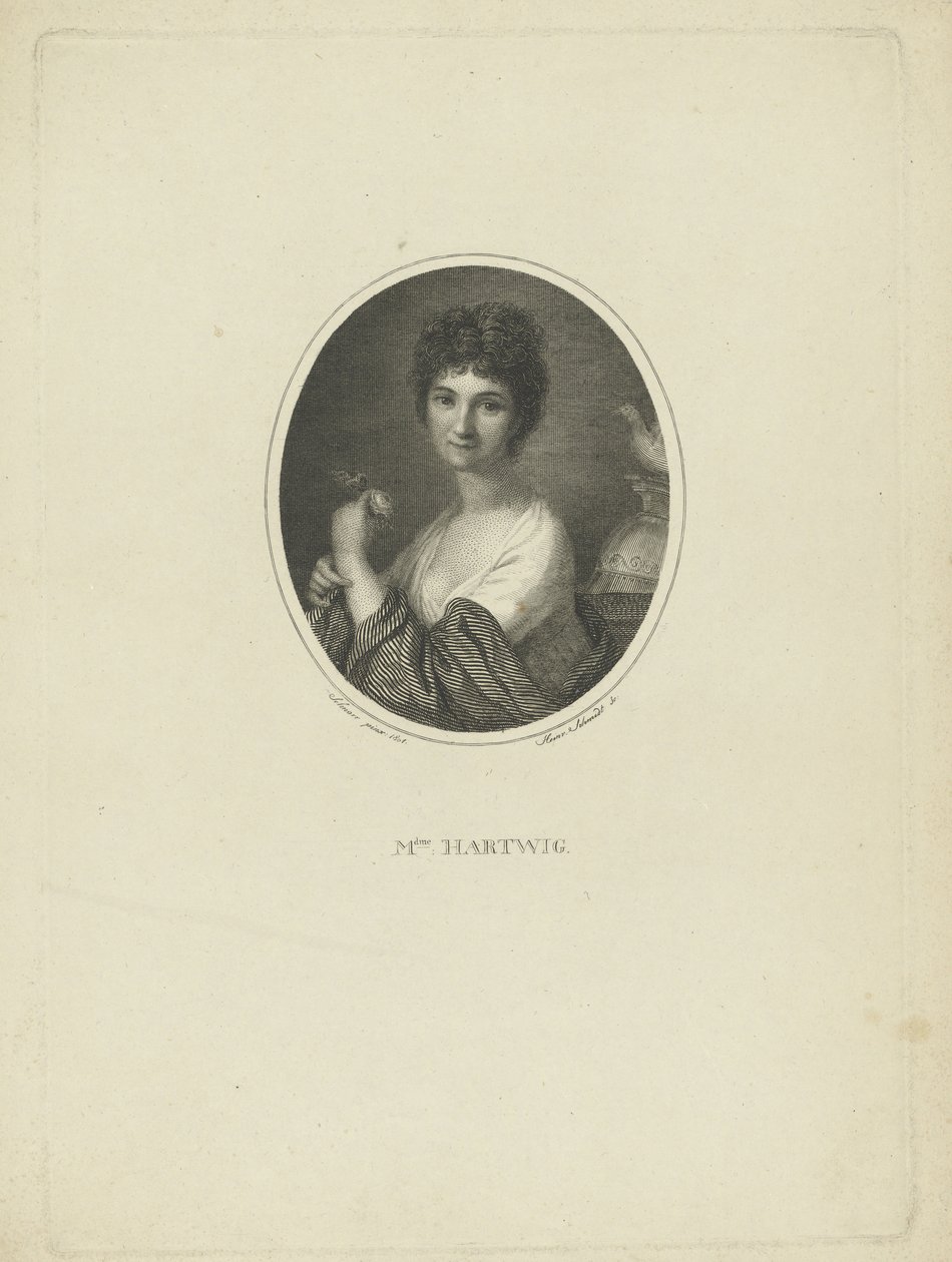 Porträtt av skådespelerskan Friederike Wilhelmine Hartwig 1777-1849, ca. 1801 av Heinrich Friedrich Thomas Schmidt