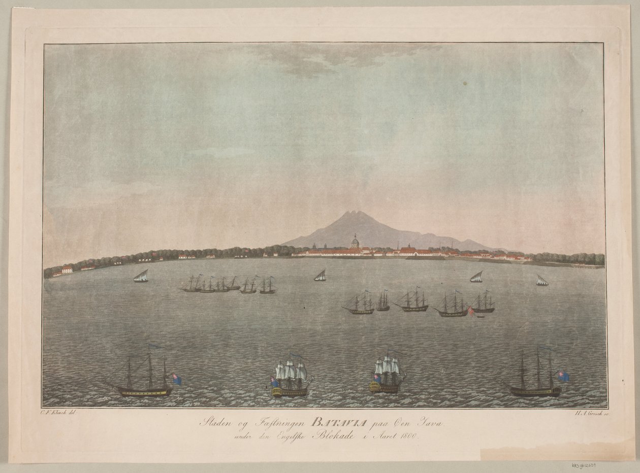 Staden och fästningen Batavia på ön Java under den engelska blockaden år 1800 av Heinrich Grosch