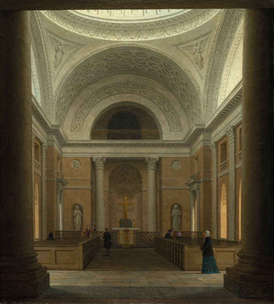 Slotskirken på Christiansborg, Köpenhamn, ca 1850-tal (olja på tyg) av Heinrich Hansen