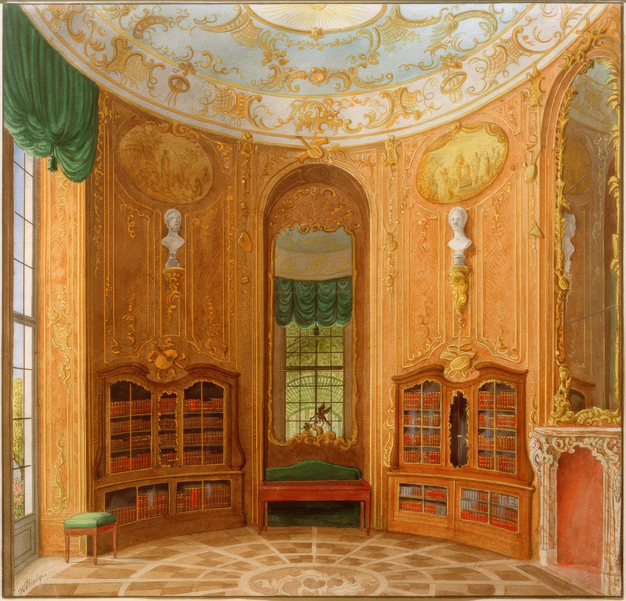 Sanssouci Palaces bibliotek av Heinrich Hintze