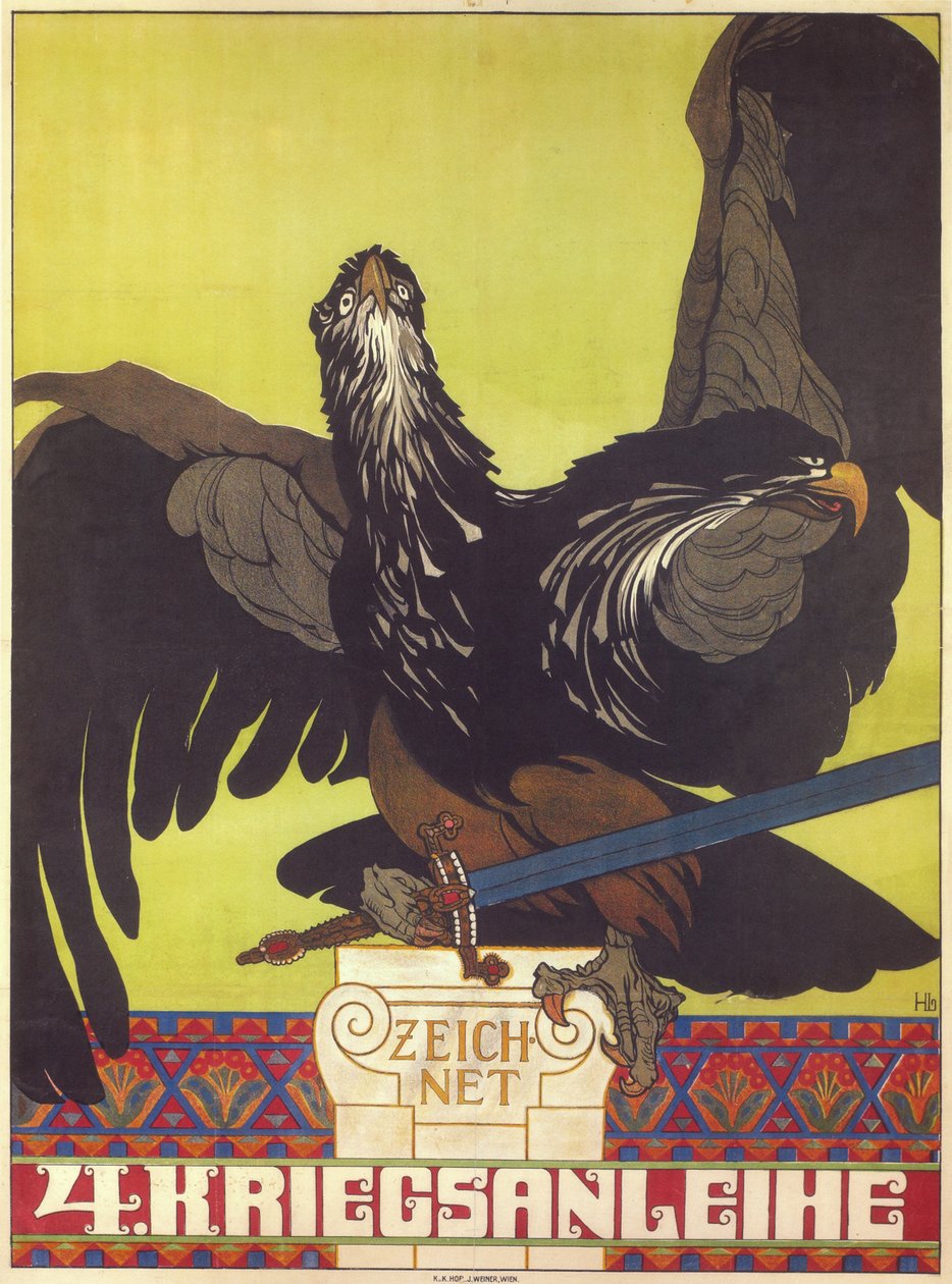 Prenumerera på det fjärde krigslånet, 1916 av Heinrich Lefler