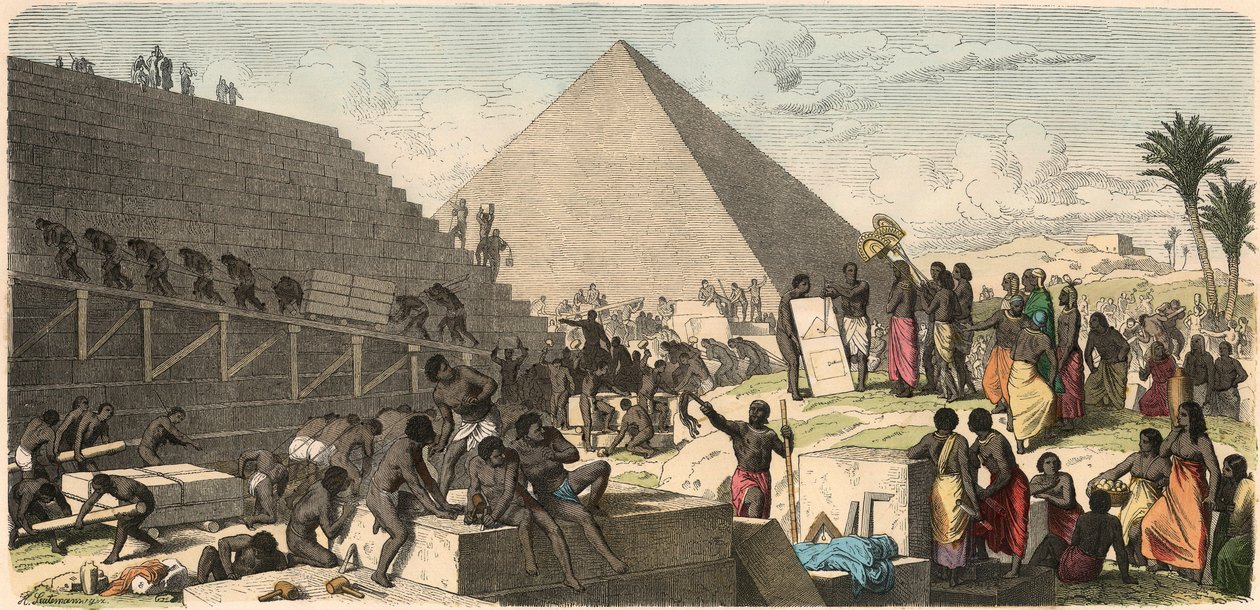 Forntida Egypten: Bygg pyramiderna, 1866 av Heinrich Leutemann