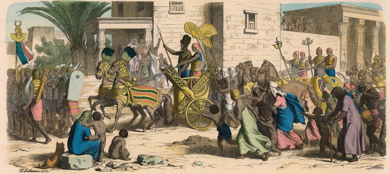 Forntida Egypten: Farao marscherar till krig av Heinrich Leutemann