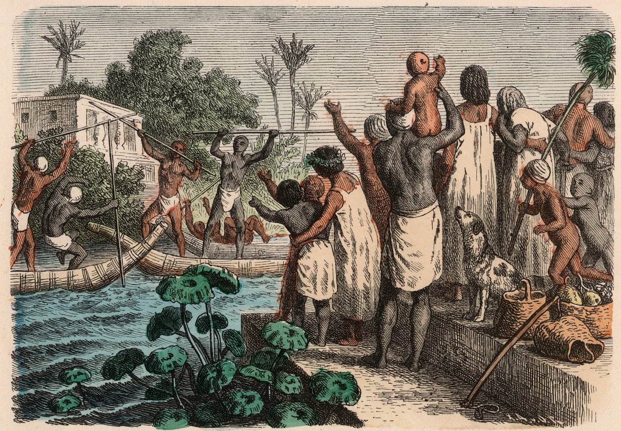 Forntida Egypten: vattenspel, 1866 av Heinrich Leutemann