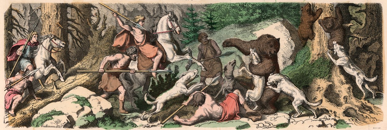 Antikens Grekland: Björnjakt av Heinrich Leutemann