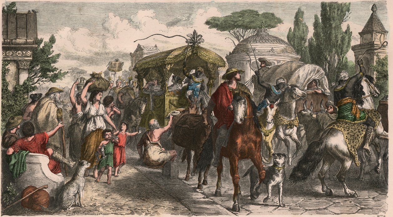Antikens Rom: Via Appia (Appian Way) vid den kejserliga eran av Heinrich Leutemann