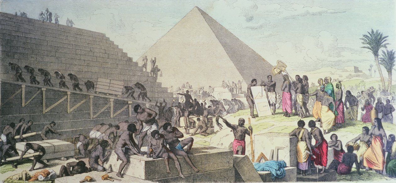 Byggandet av pyramiderna av Heinrich Leutemann