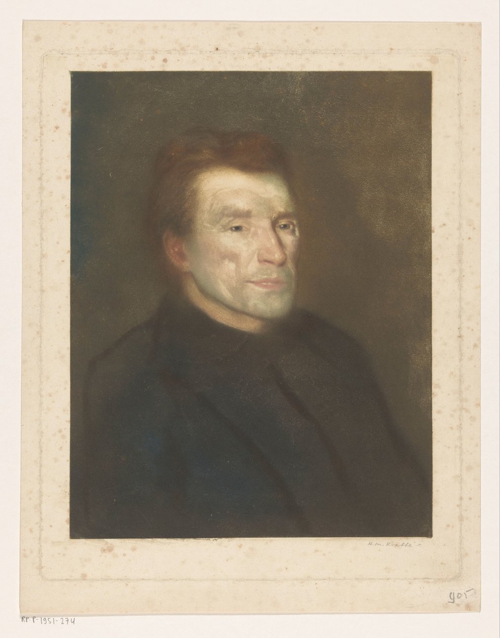 Porträtt av en okänd man av Heinrich M. Krabbé (signed by artist)