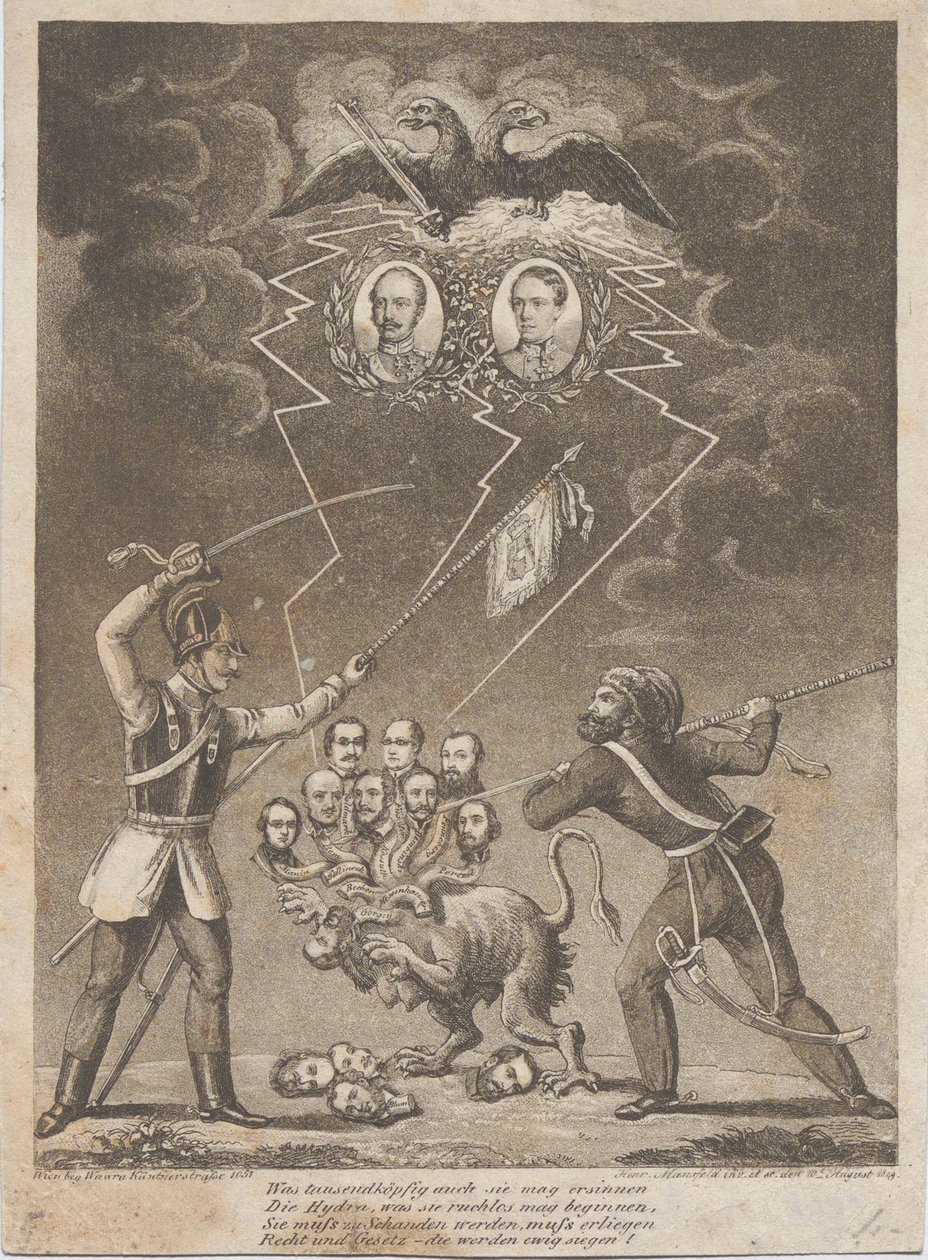 Allegori om undertryckandet av den ungerska revolutionen 1849, 1849. av Heinrich Mansfeld