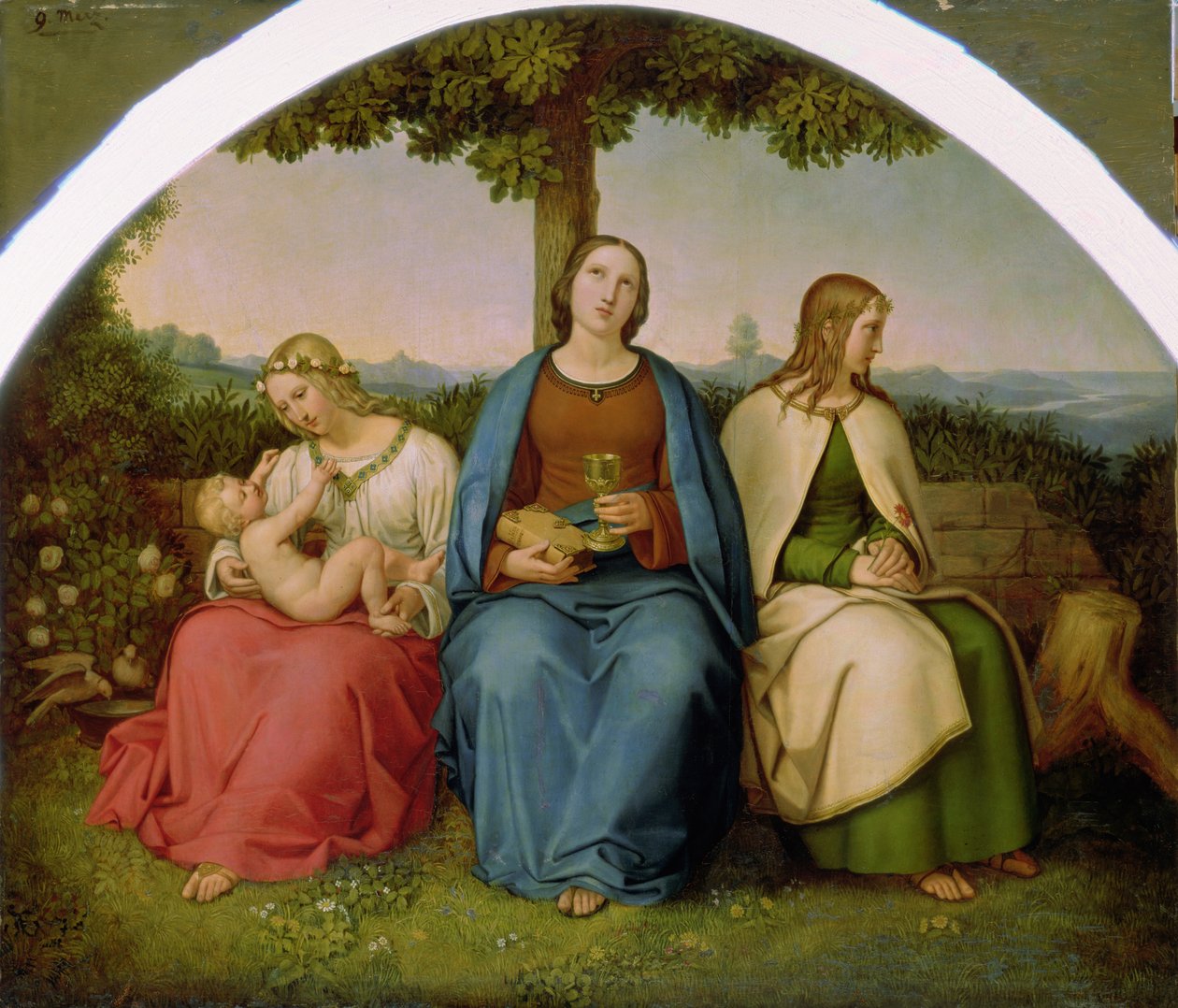 Tro, hopp och kärlek, 1819 (olja på trä) av Heinrich Maria von Hess