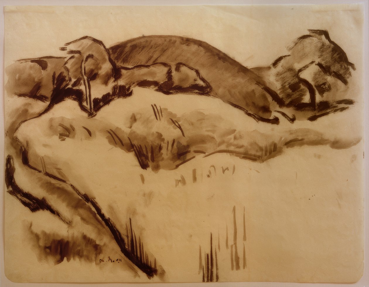 Landskap med bergskedja av Heinrich Nauen
