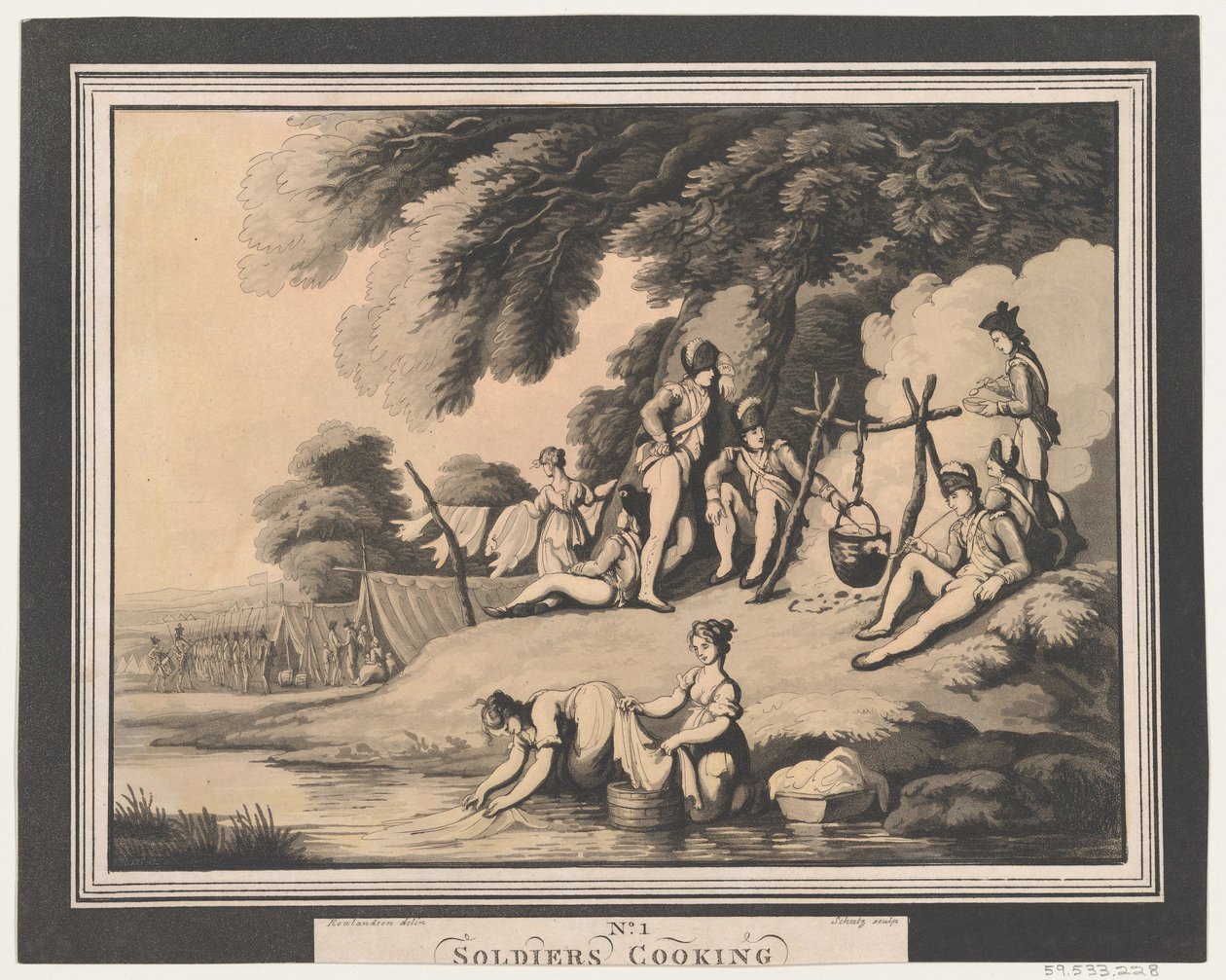 Soldiers Cooking, 1 april 1798. av Heinrich Schutz
