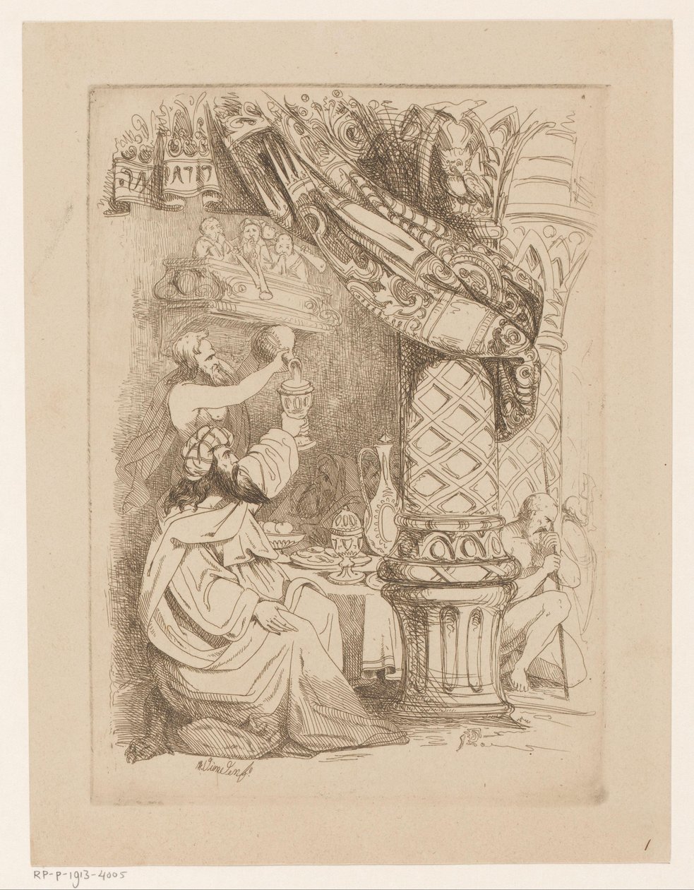 Man på en bankett får påfyllning Frosseri (Gula) Deadly Sins and the Fall (serietitel) av Heinrich Vianden